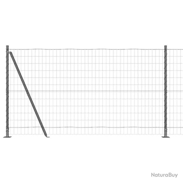 Cl�ture avec poteau Gris 1,2 x 25 m Acier et PVC