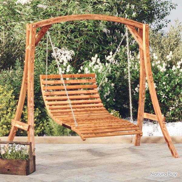Lit balan�oire bois massif d'�pic�a avec finition en teck