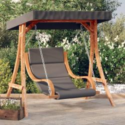Chaise balan&ccedil;oire avec coussin et auvent bois massif d'&eacute;pic&eacute;a
