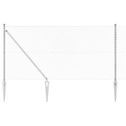 Poteau de cl&ocirc;ture. Argent&eacute; 10 x 1,4 m (maille 40 x 40 mm) Acier