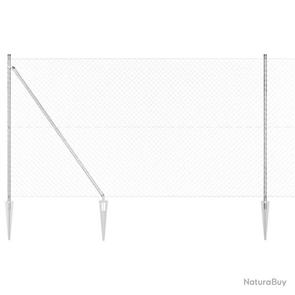 Poteau de cl�ture. Argent� 10 x 1,6 m (maillage 40 x 40 mm)