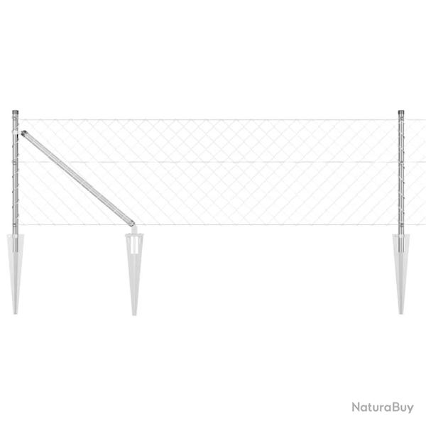 Poteau de cl�ture. Argent� 25 x 0,6 m (maille 60 x 60 mm) Acier