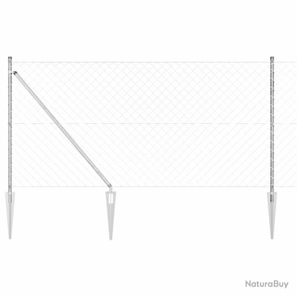 Poteau de cl�ture. Argent� 25 x 1,2 m (maille 60 x 60 mm) Acier