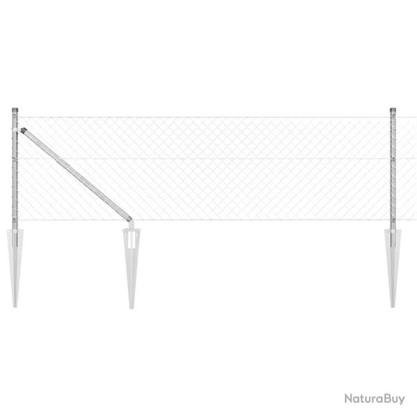Poteau de cl�ture. Argent� 10 x 0,6 m (maille 40 x 40 mm) Acier