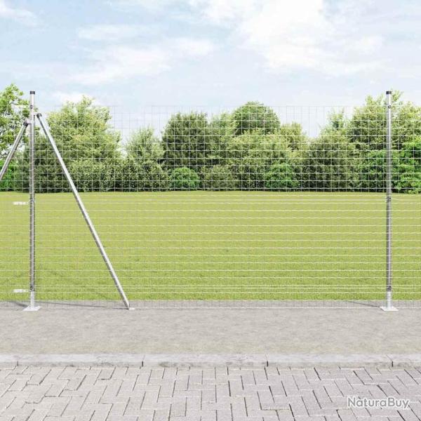 Cl�ture avec poteau Argent� 1,5 x 10 m Acier