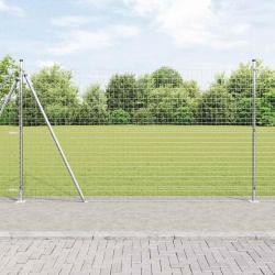 Cl&ocirc;ture avec poteau Argent&eacute; 1,4 x 10 m Acier