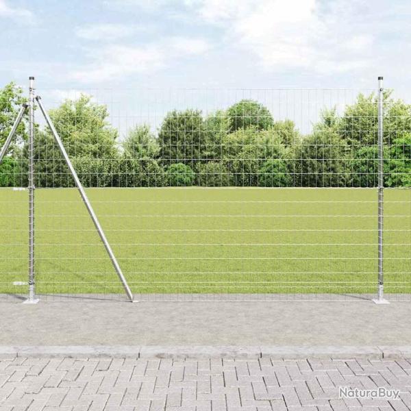 Cl�ture avec poteau Argent� 1,4 x 10 m Acier