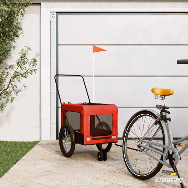 Remorque de v�lo pour animaux de compagnie orange et noir