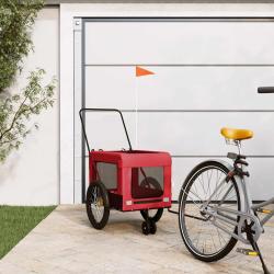 Remorque de v&eacute;lo pour animaux de compagnie rouge et noir