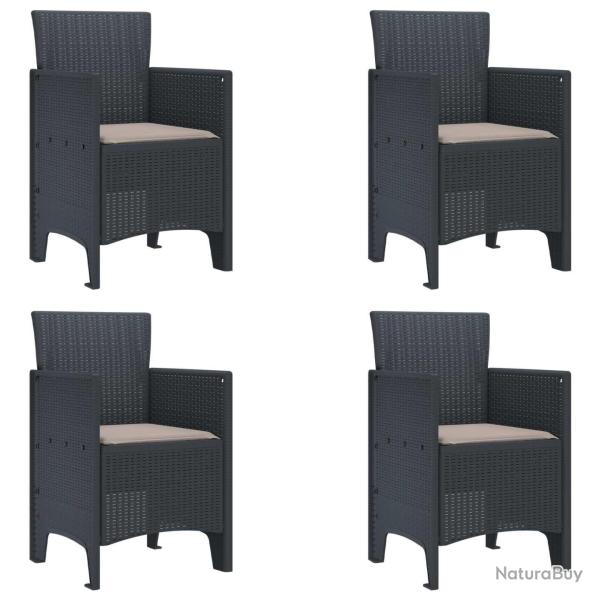 Chaise de jardin 4 pcs Anthracite 53 x 49 x 85 cm Polypropyl�ne