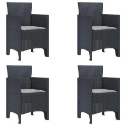 Chaise de jardin 4 pcs Anthracite 53 x 49 x 85 cm Polypropyl&egrave;ne