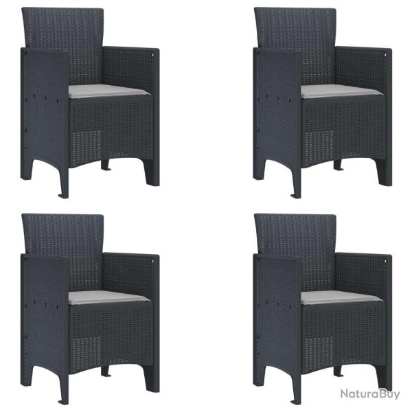Chaise de jardin 4 pcs Anthracite 53 x 49 x 85 cm Polypropyl�ne