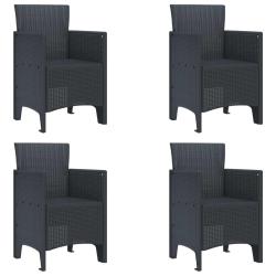 Chaise de jardin 4 pcs Anthracite 53 x 49 x 85 cm Polypropyl&egrave;ne