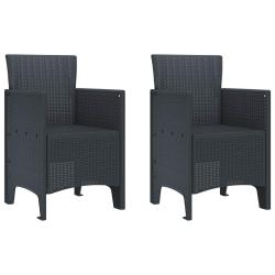 Chaise de jardin 2 pcs Anthracite 53 x 49 x 85 cm Polypropyl&egrave;ne