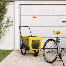 Remorque de v&eacute;lo pour animaux de compagnie jaune et noir