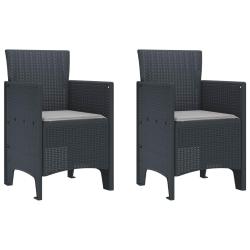 Chaise de jardin 2 pcs Anthracite 53 x 49 x 85 cm Polypropyl&egrave;ne