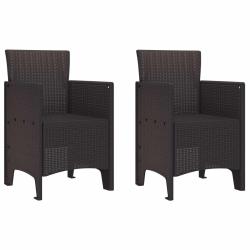 Chaise de jardin 2 pcs Marron 53 x 49 x 85 cm Polypropyl&egrave;ne