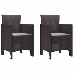 Chaise de jardin 2 pcs Marron 53 x 49 x 85 cm Polypropyl&egrave;ne