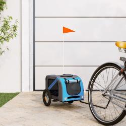 Remorque de v&eacute;lo pour animaux de compagnie bleu et gris