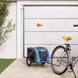 Remorque de v&eacute;lo pour animaux de compagnie bleu et gris