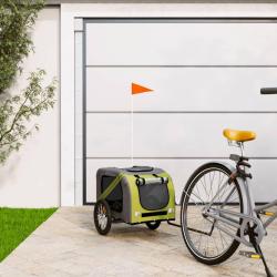 Remorque de v&eacute;lo pour animaux de compagnie vert et gris
