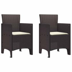Chaise de jardin 2 pcs Marron 53 x 49 x 85 cm Polypropyl&egrave;ne