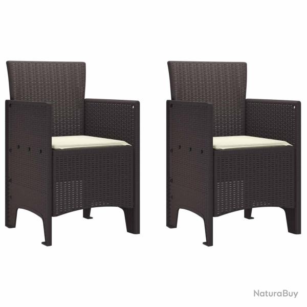 Chaise de jardin 2 pcs Marron 53 x 49 x 85 cm Polypropyl�ne