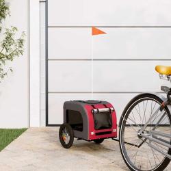 Remorque de v&eacute;lo pour animaux de compagnie rouge et gris