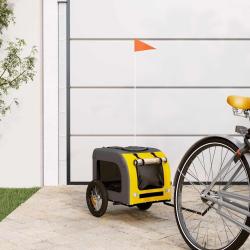 Remorque de v&eacute;lo pour animaux de compagnie jaune et gris