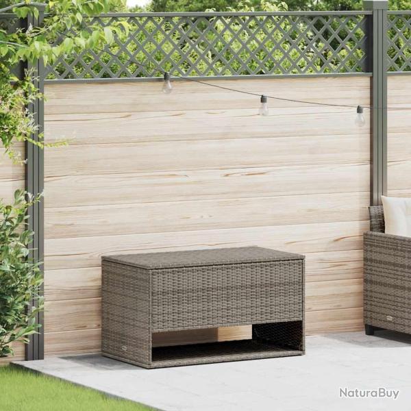 Coffre � coussins d'ext�rieur gris 100x55x55,5cm r�sine tress�e