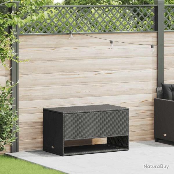 Coffre � coussins d'ext�rieur noir 100x55x55,5cm r�sine tress�e