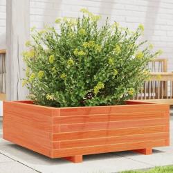 Jardini&egrave;re cire marron 70x70x26,5 cm bois de pin massif