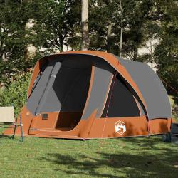 Tente de cabine familiale 6 personnes gris orange imperm&eacute;able