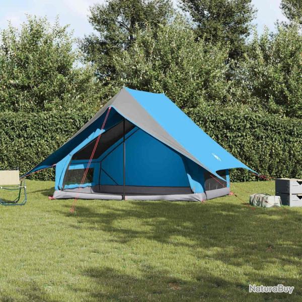 Tente familiale avec toit Bleu et gris 256 x 256 x 185 cm