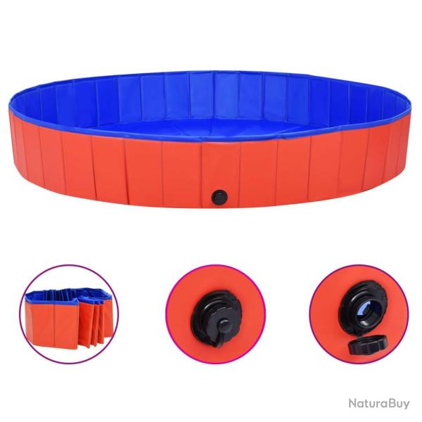 Piscine pliable pour chiens Rouge 200x30 cm PVC