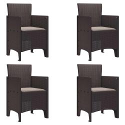 Chaise de jardin 4 pcs Marron 53 x 49 x 85 cm Polypropyl&egrave;ne