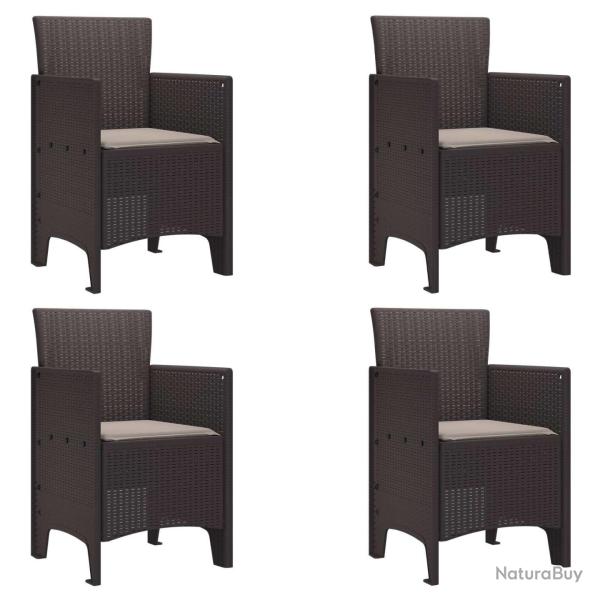 Chaise de jardin 4 pcs Marron 53 x 49 x 85 cm Polypropyl�ne