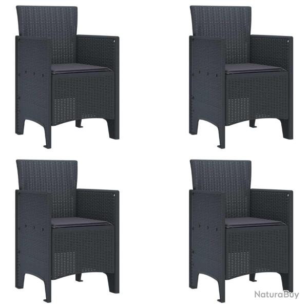 Chaise de jardin 4 pcs Anthracite 53 x 49 x 85 cm Polypropyl�ne