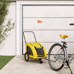 Remorque de v&eacute;lo pour animaux de compagnie jaune