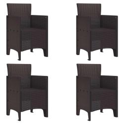 Chaise de jardin 4 pcs Marron 53 x 49 x 85 cm Polypropyl&egrave;ne