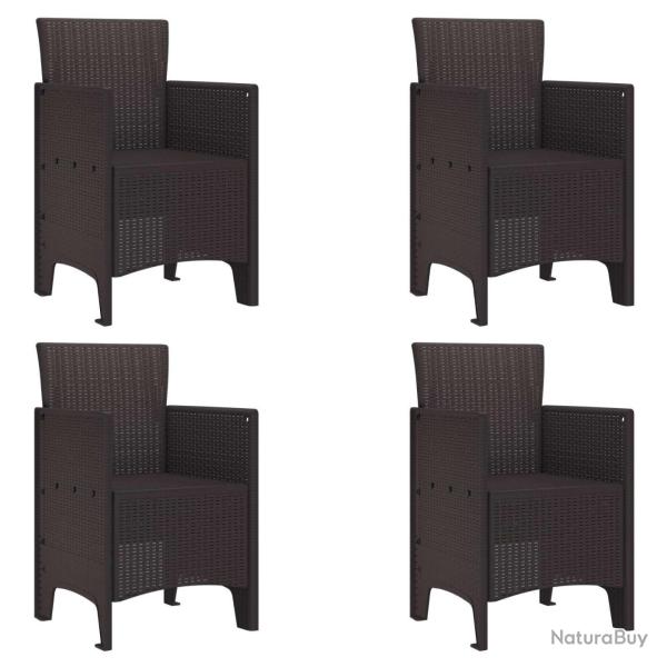 Chaise de jardin 4 pcs Marron 53 x 49 x 85 cm Polypropyl�ne