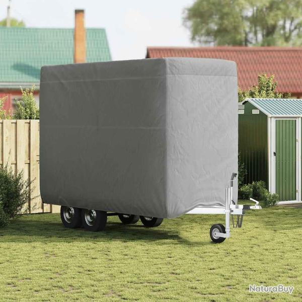 Housse de remorque chevaux gris 334x148x230 cm tissu non tiss�