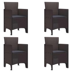 Chaise de jardin 4 pcs Marron 53 x 49 x 85 cm Polypropyl&egrave;ne