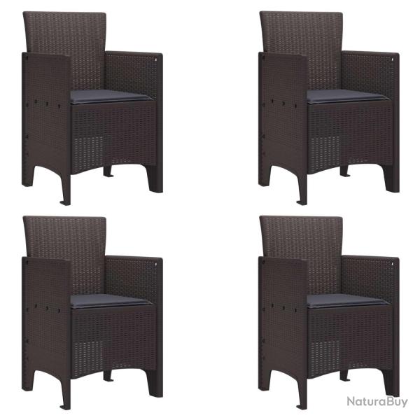 Chaise de jardin 4 pcs Marron 53 x 49 x 85 cm Polypropyl�ne