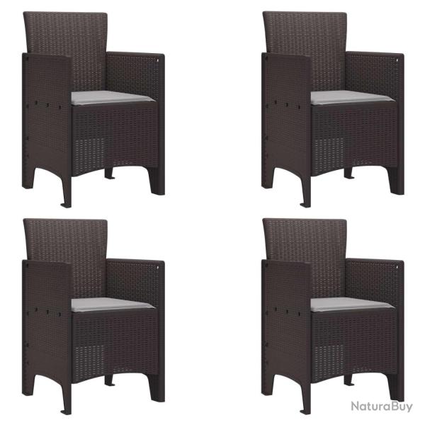 Chaise de jardin 4 pcs Marron 53 x 49 x 85 cm Polypropyl�ne
