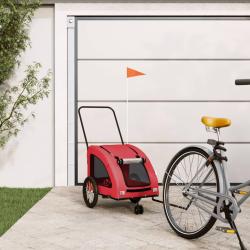 Remorque de v&eacute;lo pour animaux de compagnie rouge