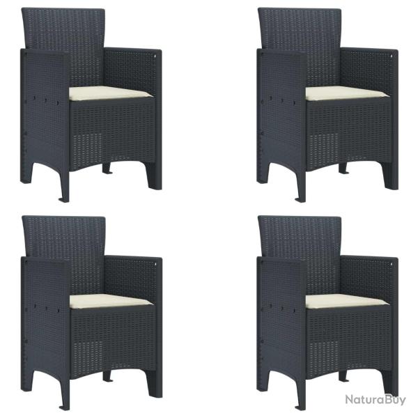 Chaise de jardin 4 pcs Anthracite 53 x 49 x 85 cm Polypropyl�ne