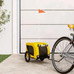 Remorque de v&eacute;lo pour animaux de compagnie jaune et noir