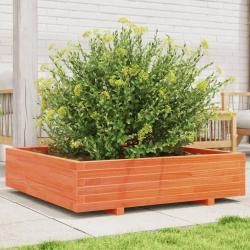 Jardini&egrave;re cire marron 100x100x26,5 cm bois de pin massif