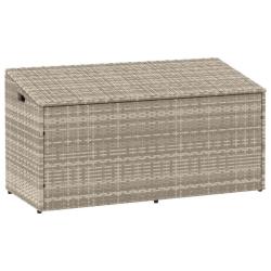 Bo&icirc;te de rangement de jardin gris clair 110x50x58 cm rotin